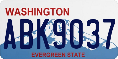 WA license plate ABK9037