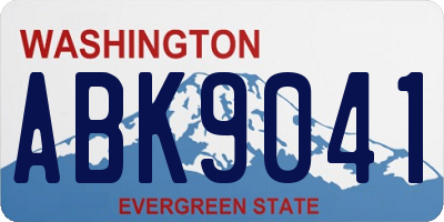 WA license plate ABK9041