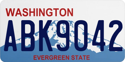 WA license plate ABK9042