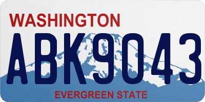 WA license plate ABK9043