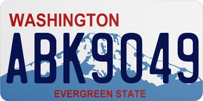 WA license plate ABK9049