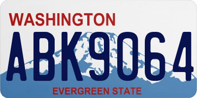 WA license plate ABK9064