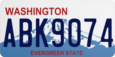 WA license plate ABK9074