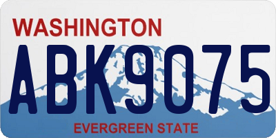 WA license plate ABK9075
