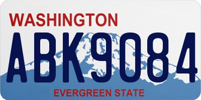 WA license plate ABK9084