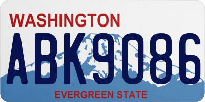 WA license plate ABK9086