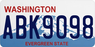 WA license plate ABK9098
