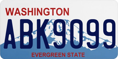 WA license plate ABK9099