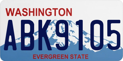 WA license plate ABK9105