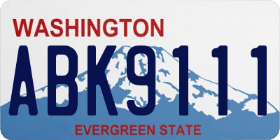 WA license plate ABK9111