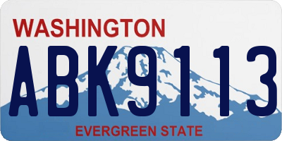 WA license plate ABK9113