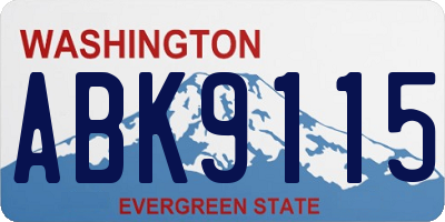 WA license plate ABK9115