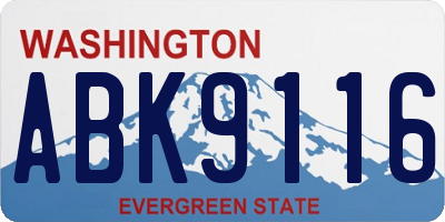 WA license plate ABK9116