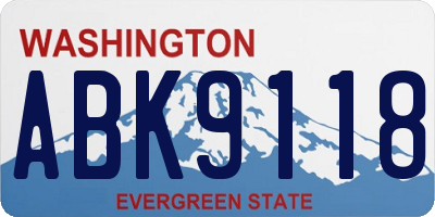 WA license plate ABK9118