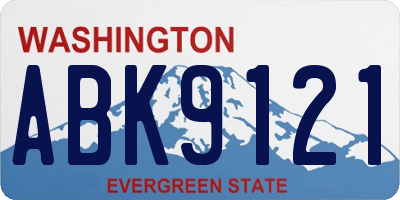 WA license plate ABK9121