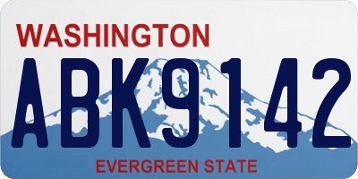 WA license plate ABK9142
