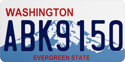WA license plate ABK9150