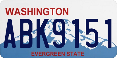 WA license plate ABK9151