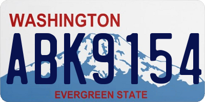 WA license plate ABK9154