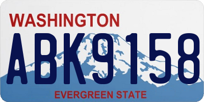 WA license plate ABK9158