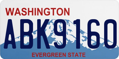 WA license plate ABK9160