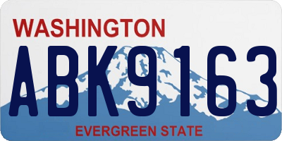 WA license plate ABK9163
