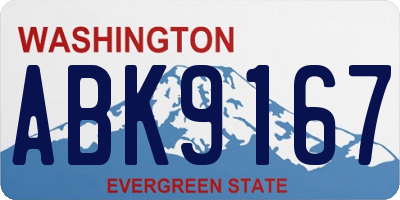 WA license plate ABK9167
