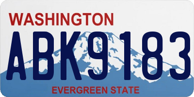 WA license plate ABK9183