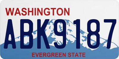 WA license plate ABK9187