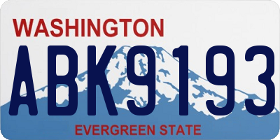 WA license plate ABK9193
