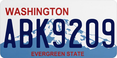 WA license plate ABK9209