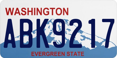 WA license plate ABK9217
