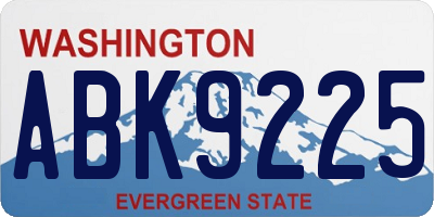WA license plate ABK9225