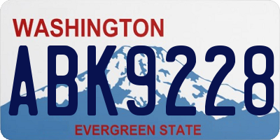 WA license plate ABK9228