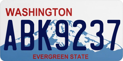 WA license plate ABK9237