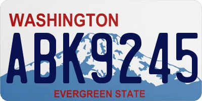 WA license plate ABK9245