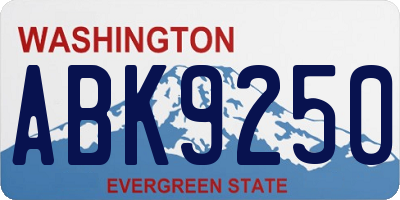 WA license plate ABK9250