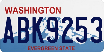 WA license plate ABK9253