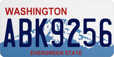 WA license plate ABK9256