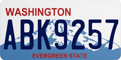 WA license plate ABK9257