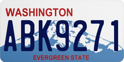 WA license plate ABK9271