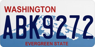 WA license plate ABK9272