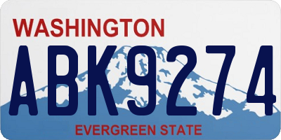 WA license plate ABK9274