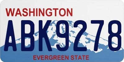 WA license plate ABK9278