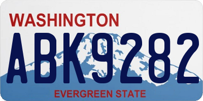 WA license plate ABK9282