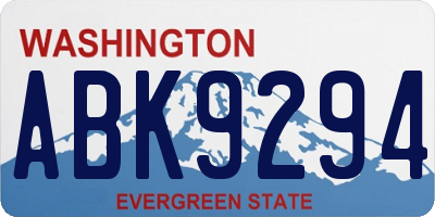 WA license plate ABK9294