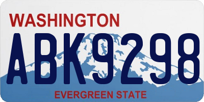 WA license plate ABK9298