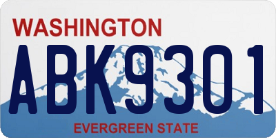 WA license plate ABK9301