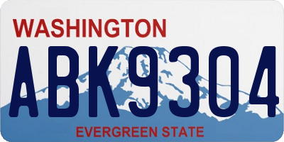 WA license plate ABK9304