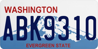 WA license plate ABK9310